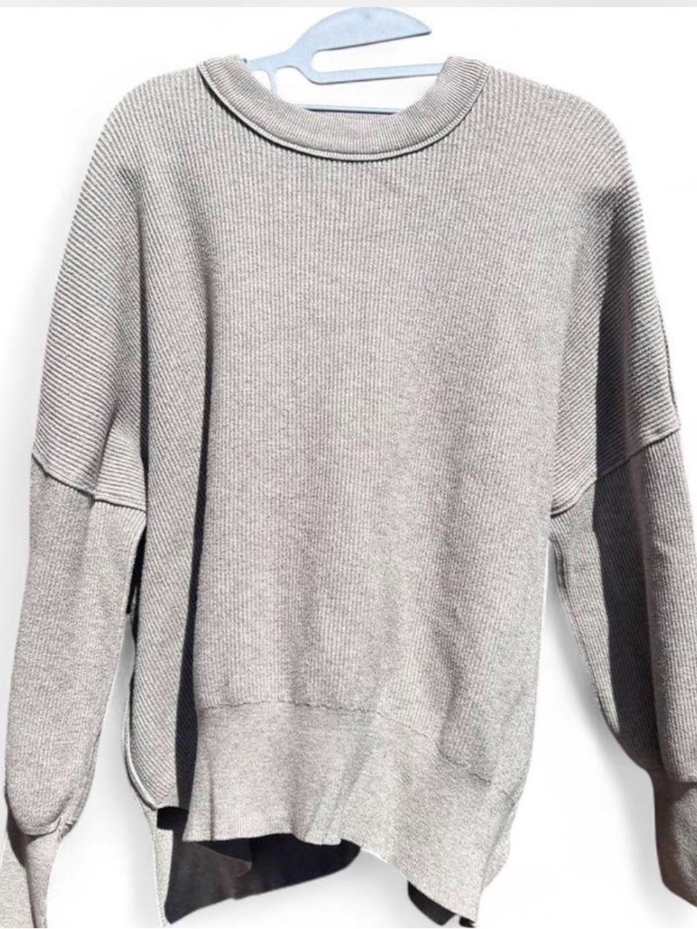 Oversized Crewneck Sweater - Light Gray
